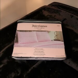 Juicy Couture Pink and Black Bedding Set - King